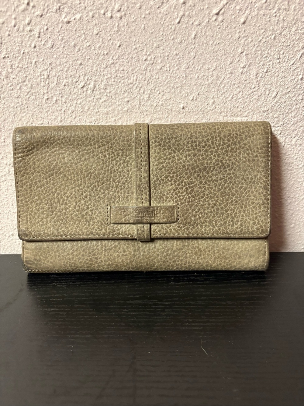 Hammitt Los Angeles Gray Pebbled Leather Continental Wallet